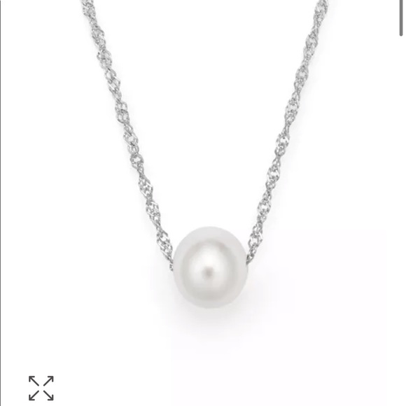 COPY - NEVER WORN $600 Freshwater Pearl Pendant Necklace 14K White Gold - Picture 1 of 5